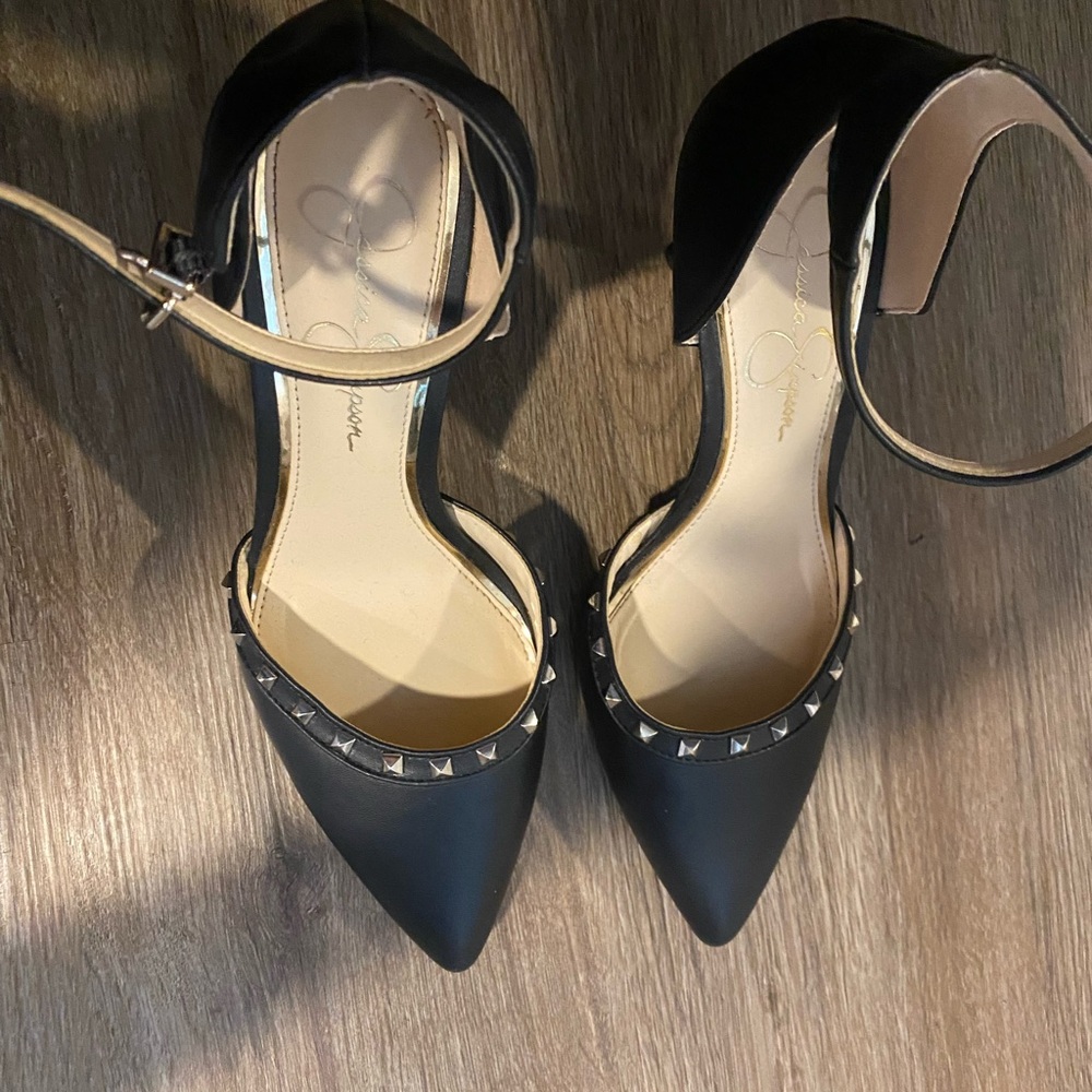 Jessica Simpson Black Studded Women's Heels - Picture 2 of 5